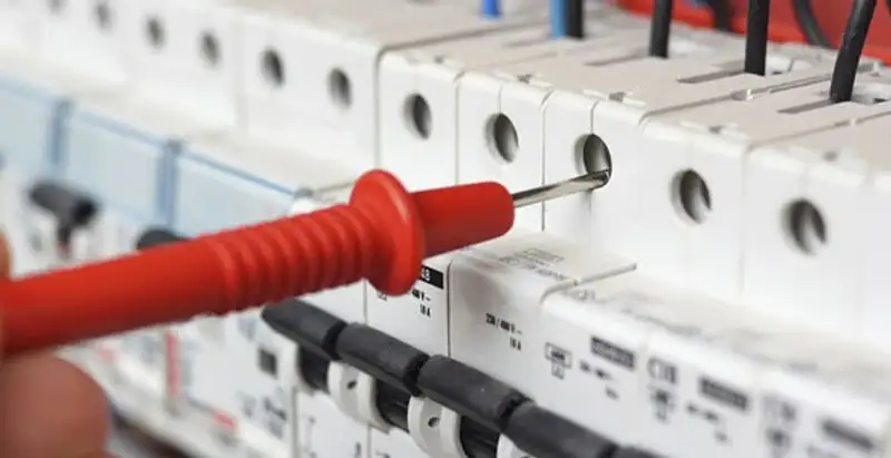 Electrical contractor testing circuit breakers during electrical repair in Campbell, CA