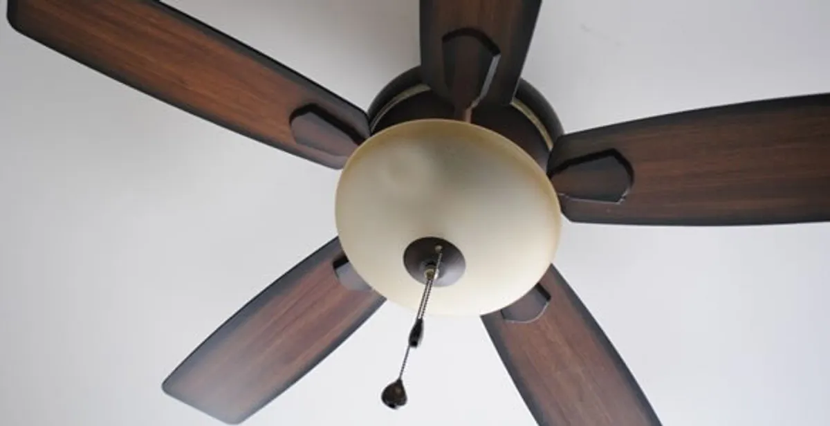 Fully installed ceiling fan with balanced blades and light fixture in San Jose, CA
