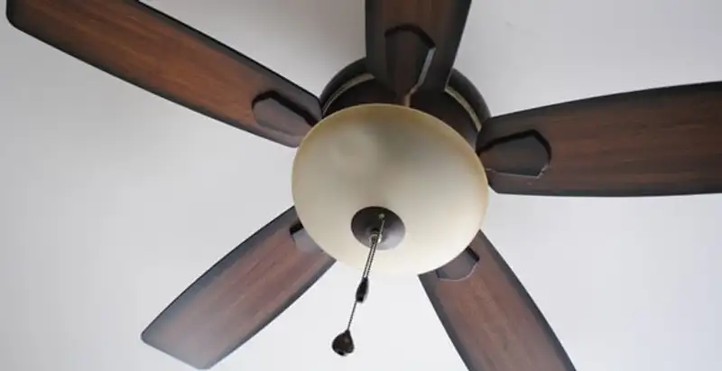 Fully installed ceiling fan with balanced blades and light fixture in San Jose, CA