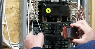 Home electrical inspection of circuit breaker panel by licensed electrician in San Jose, CA