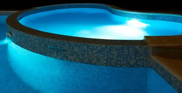 pool light installation and repair services highlighting illuminated pool interior lighting in San Jose, CA
